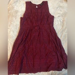 My Michelle Burgundy Lace Dress sz XL